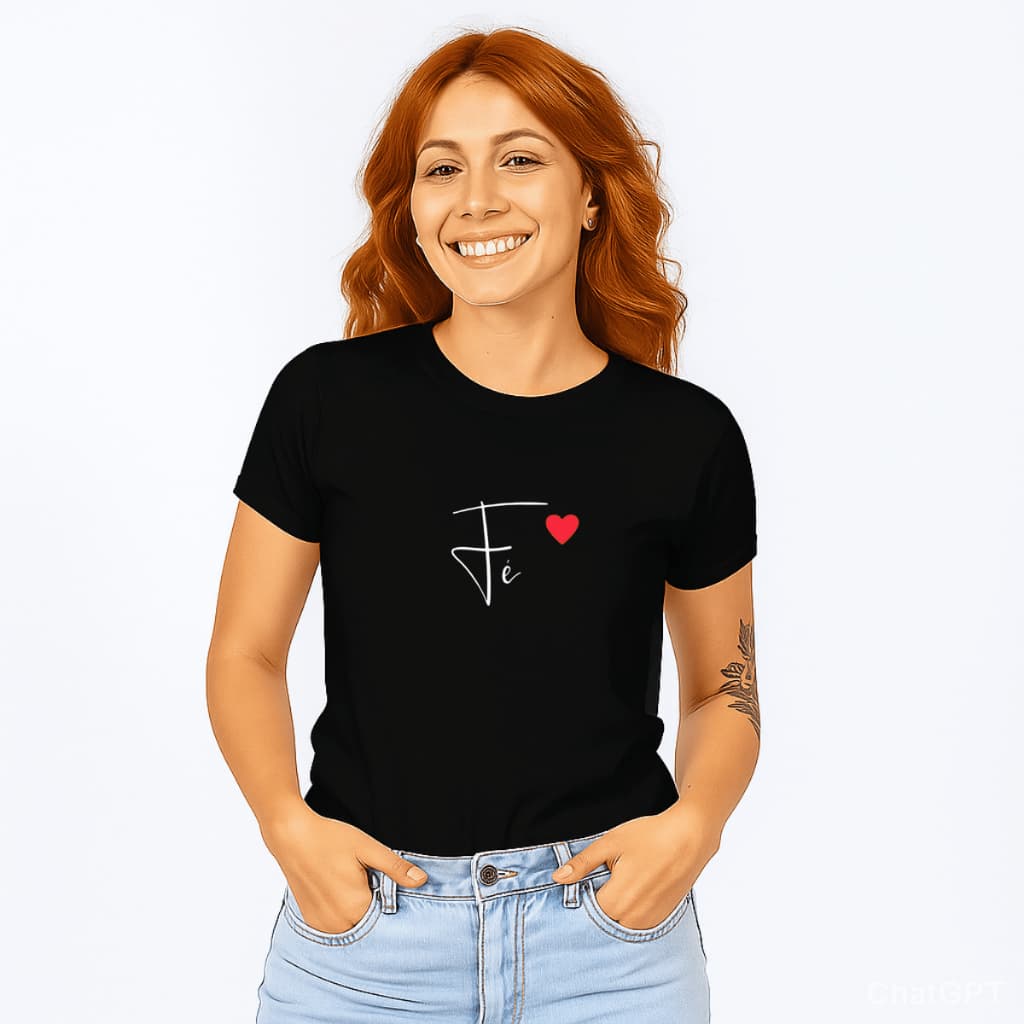 Camiseta Feminina Fé Estampa Minimalista Cristã
