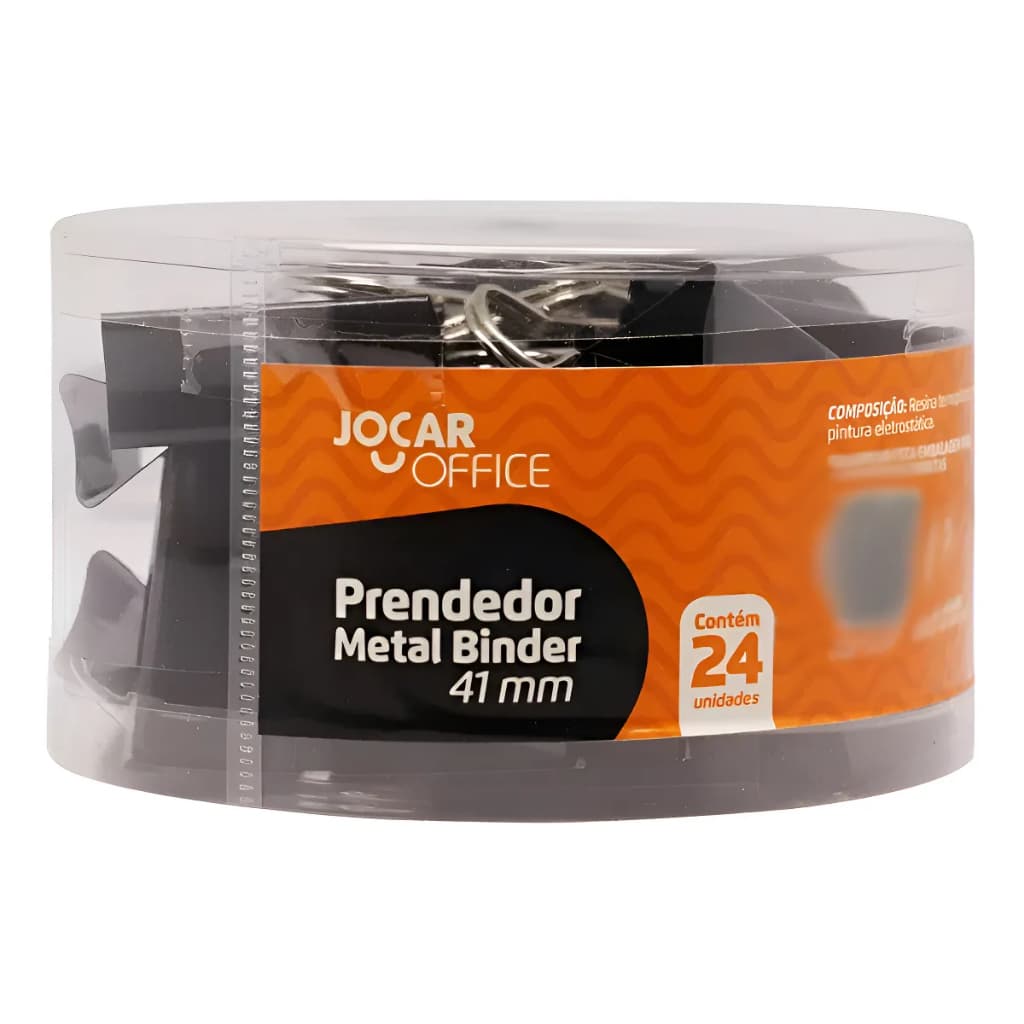 Clips Prendedor Papel 41mm Preto Grampo Binder Grande