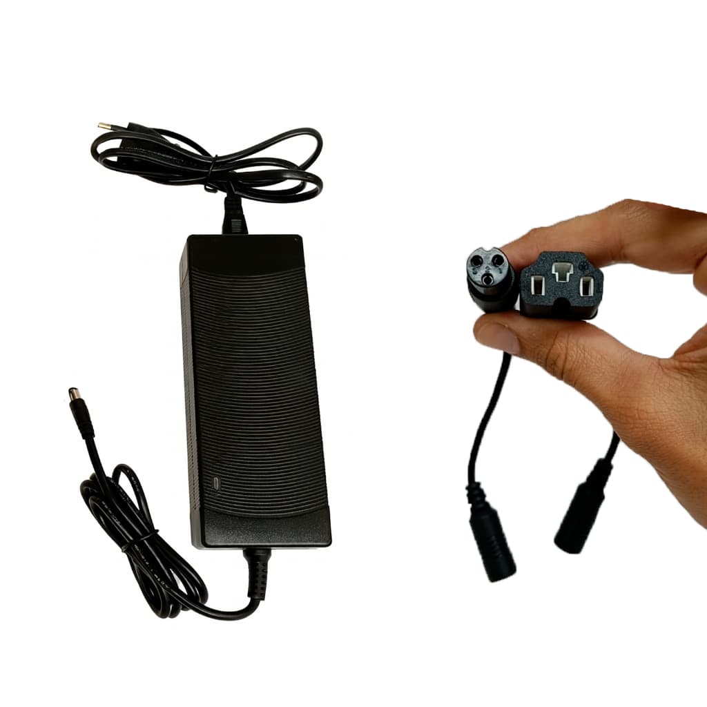 Carregador para triciclo bike elétrica e Hoverboard 48V 2A somente baterias de lítio plug três pinos