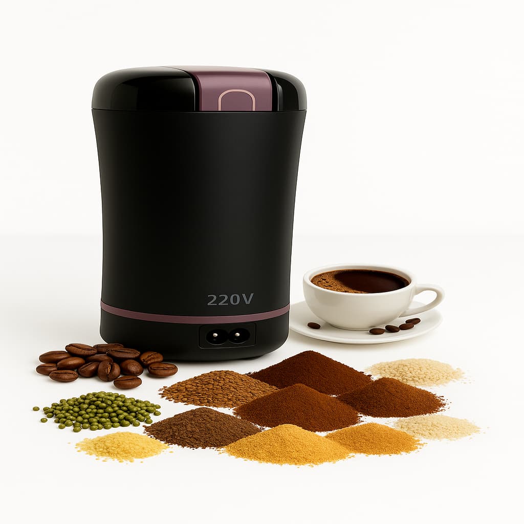 Moedor Elétrico Portátil Multi Grãos Para Café Trigo Linhaça Cevada Aveia Arroz Painço Quinoa Temperos Preto Voltagem220