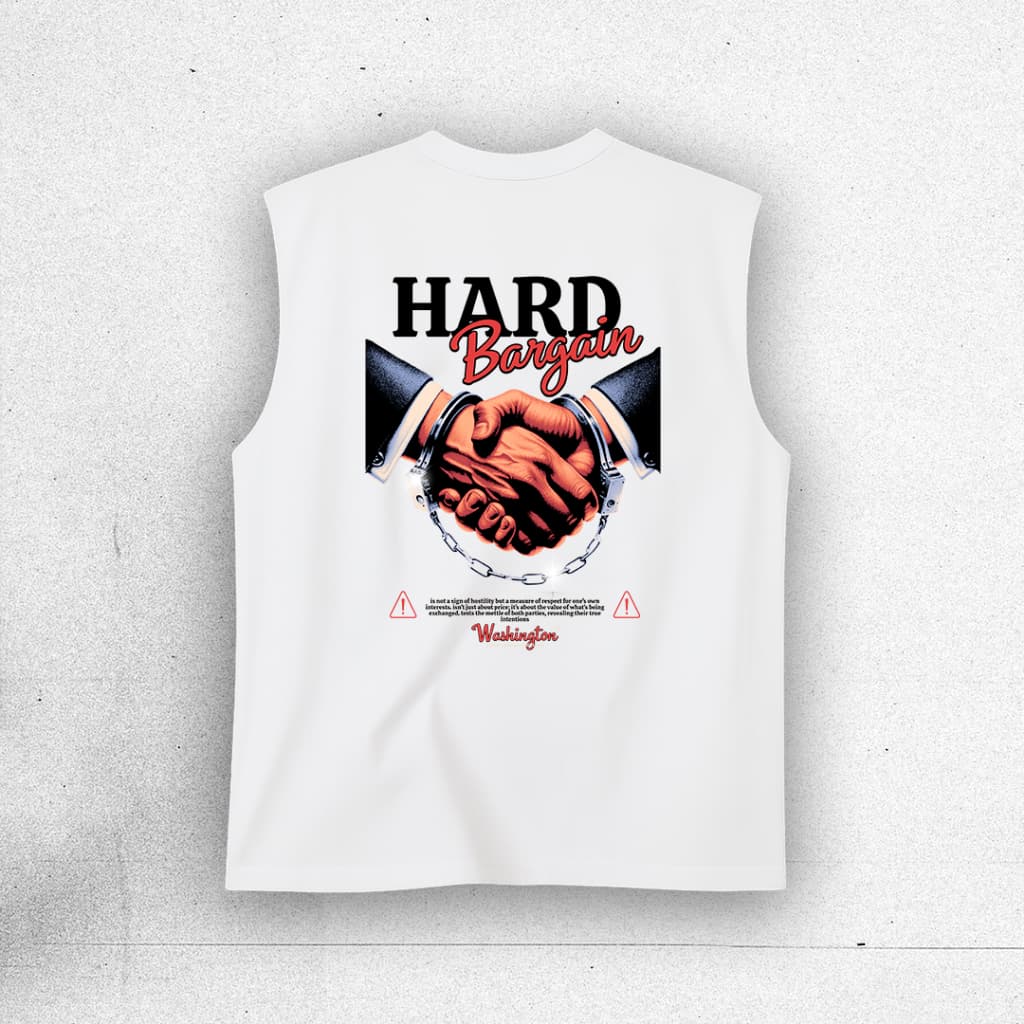 Regata Oversized Streetwear Hard Bargain Camiseta Cavada Algodão Regata Machão