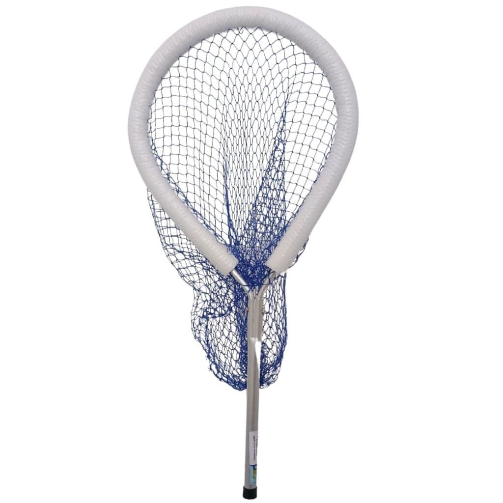 Passagua Puçá Flutuante Pesca Caiaque Cabo 30cm Rede 60cm Azul