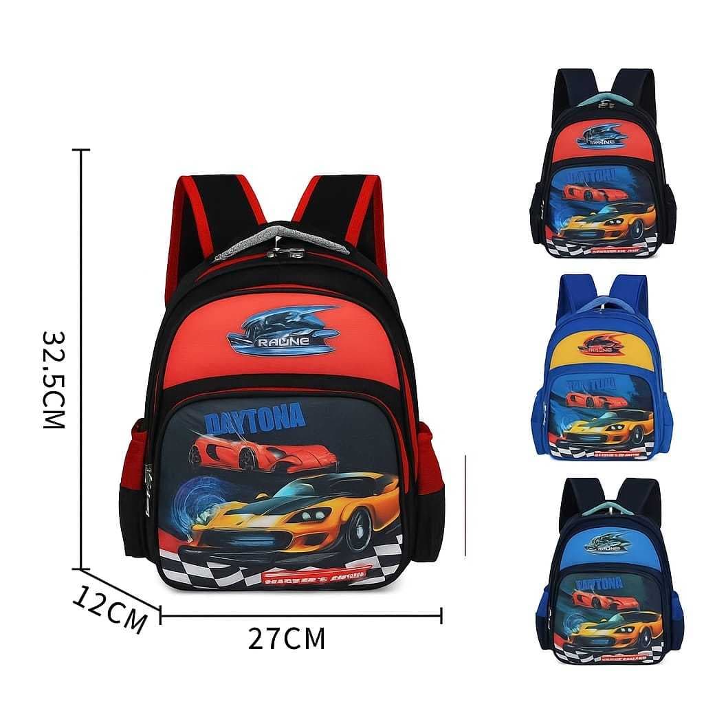 Mochila Infantil Masculina Carros de Corrida Escola Passeio Creche Etc