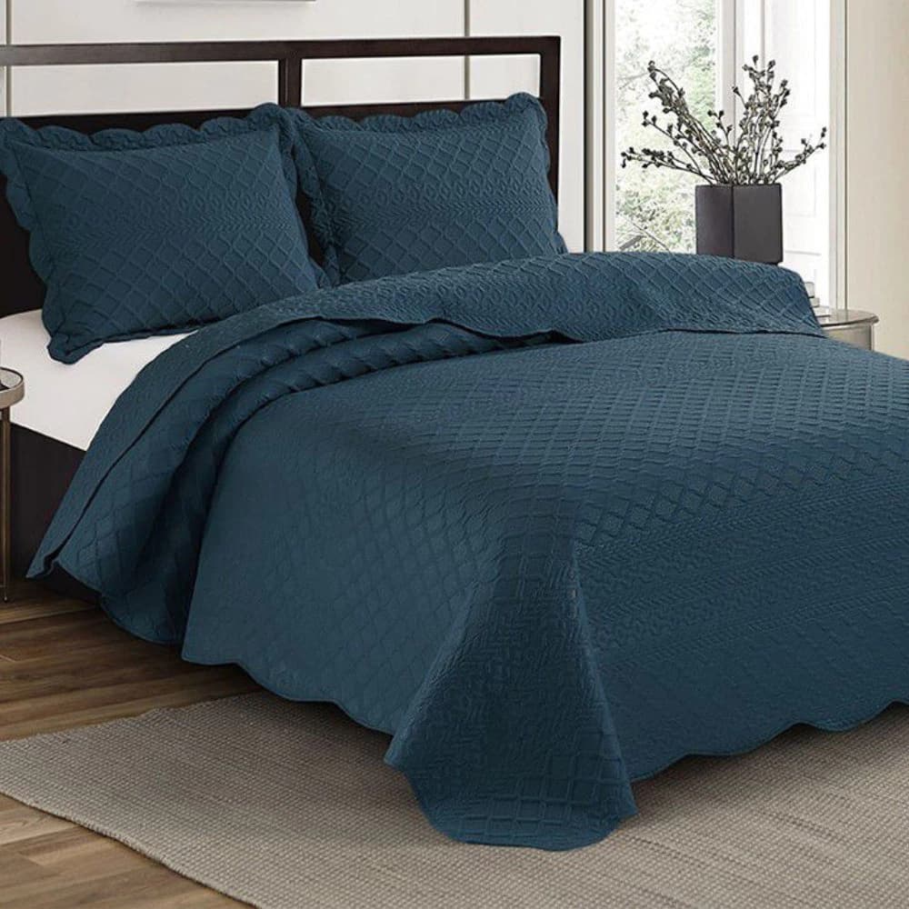Colcha Ilusion Orla Queen Marinho 240x260 Camesa