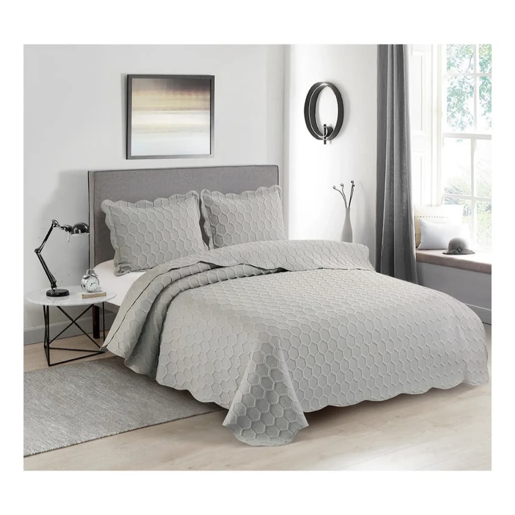 Colcha Ilusion Favo Queen Concreto 240x260 Camesa