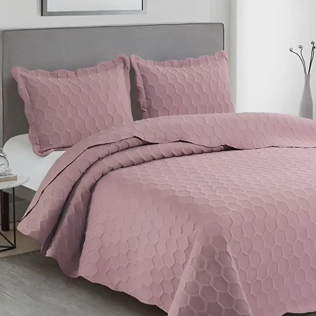 Colcha  Ilusion Favo 3d C/ Porta Trav Rose Camesa
