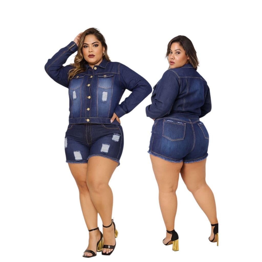 jaqueta Jeans PLUS SIZE feminina  Jeans