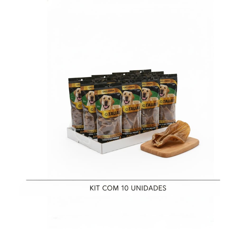 Kit 10 Mordedor Pet Para Cães Orelha Bovina