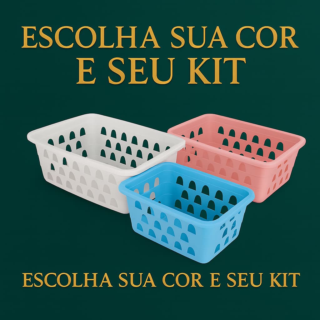 Kit Cestos Organizadores Multiuso 16x12x6Cm