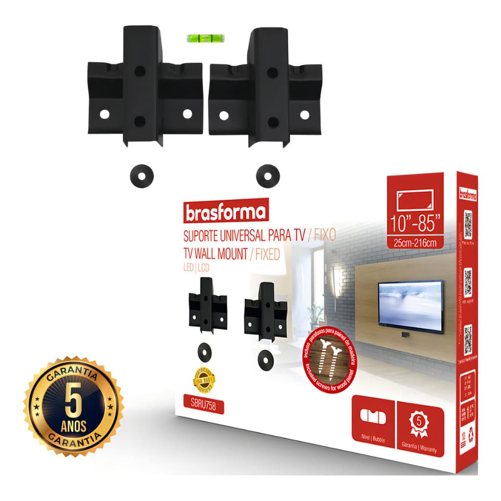 Suporte Tv Lcd/plasma Ate 85 Fixo Brasforma Sbru758