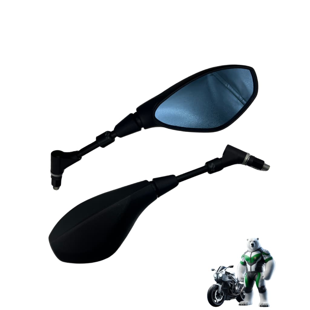 Par Retrovisor F800 Giro 360 Retratil Lente Convexa Azul Original Yamaha HASTE LONGA