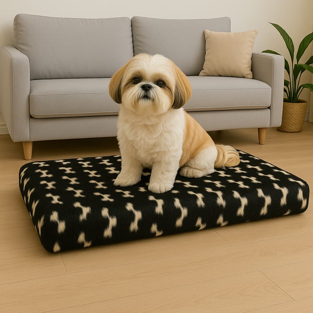 Caminha Pet Conforto Felpudo Macia p/ Cachorro e Gato | 80x50 | Espumada| Estampa Patinhas Luxo
