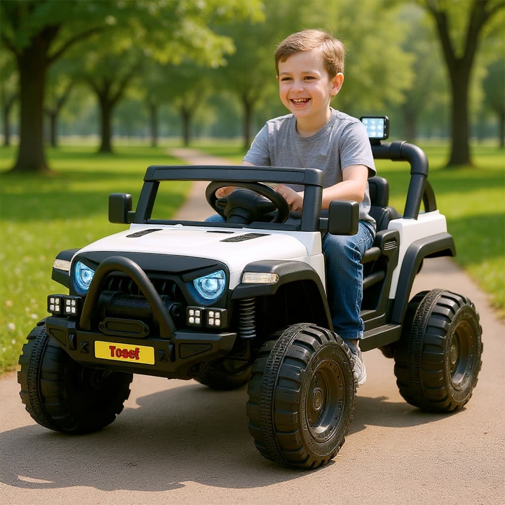 Mini Carro Eletrico infantil com Controle Remoto para Criança 2 a 5 anos Jeep Jipe 12v 2 lugares TOP