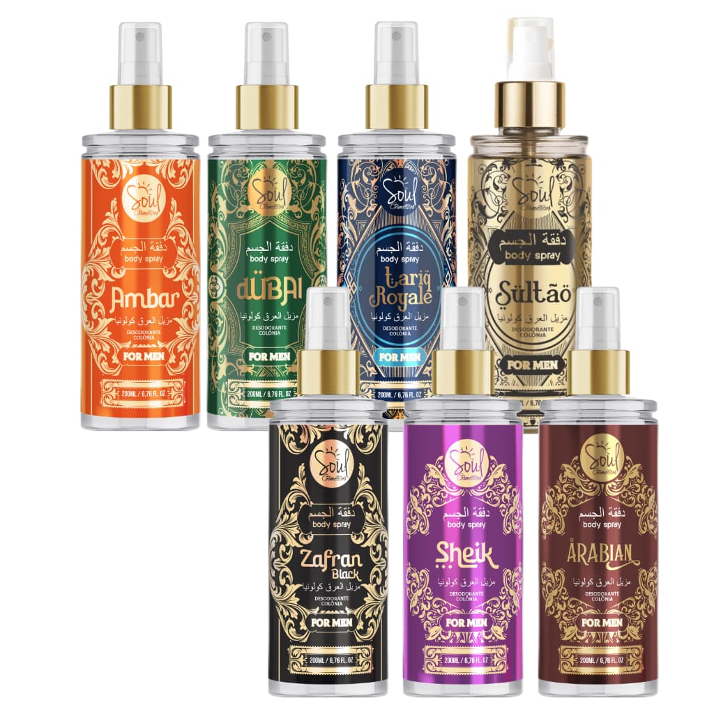 Body Splash Masculino Arábe Pós Banho Soul Cosméticos 200ml