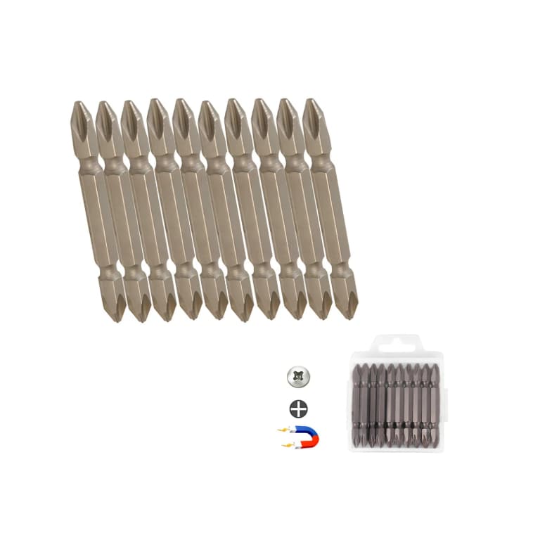 Kit 10 Bits Ponteira Dupla Philips Longa 65mm Imantado Ph2