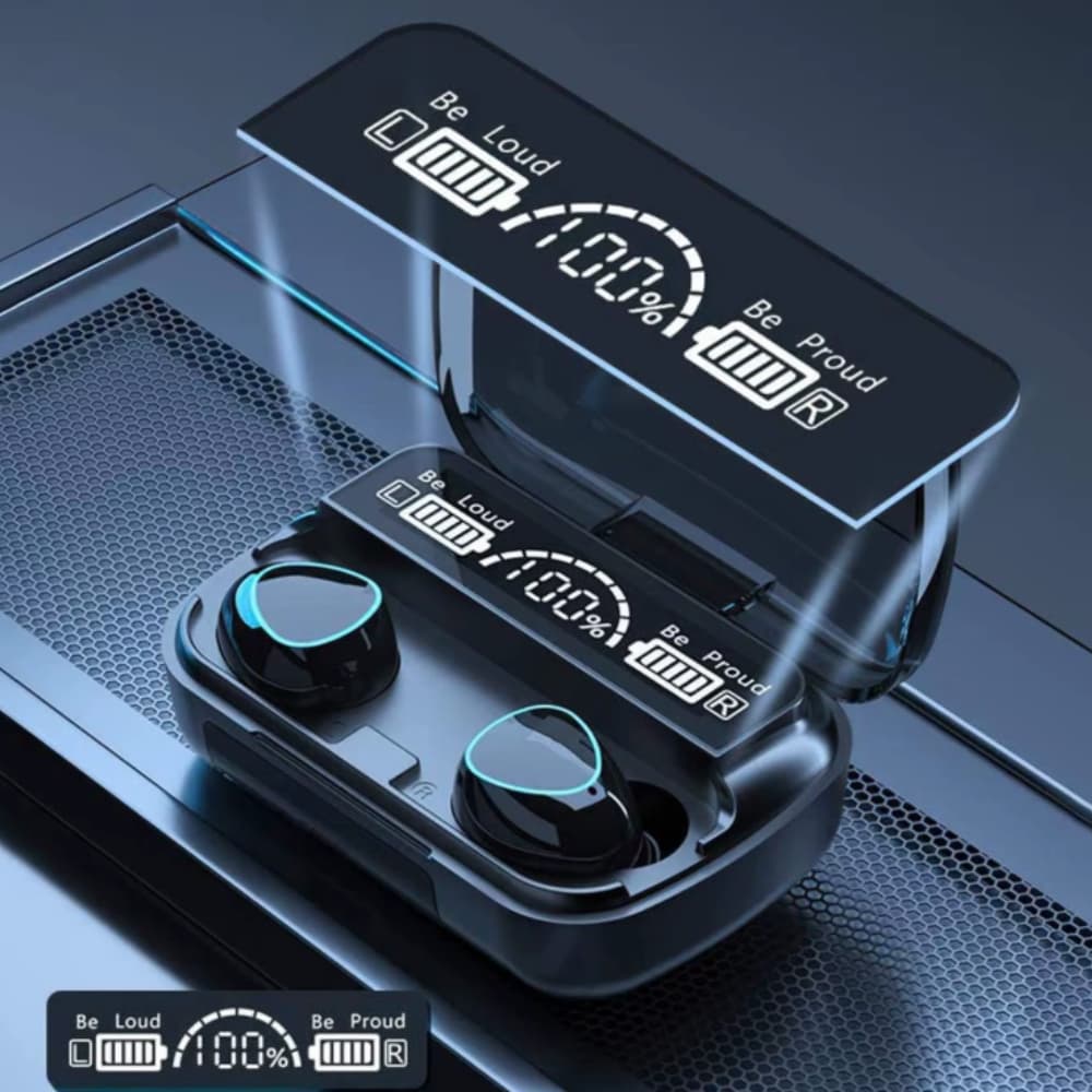 Fone Bluetooth TWS M10 Gamer In-ear Power Bank 2000mAh Microfone Som Potente Cancelamento Ruído PRET