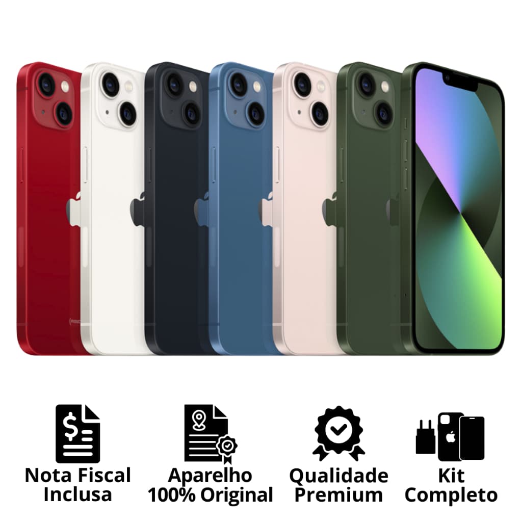 iPhone 13 / 13 Pro / 13 Pro Max Apple Original Seminovo Vitrine Bateria 85% a 100% NF + Carregador + Película + Capinha