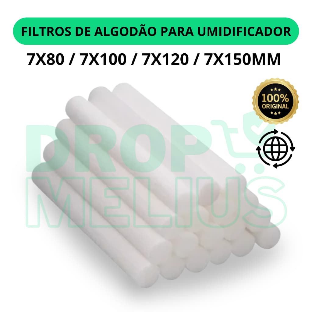 Kit 5/10/20 Filtros de Algodão 7mm Refil de Substituição para Umidificador Portátil USB, Aromatizador de Ar e Difusor