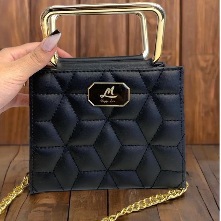 Bolsa Feminina Transversal Pequena Paris de Festa luxo casamento formatura balada alça corrente.