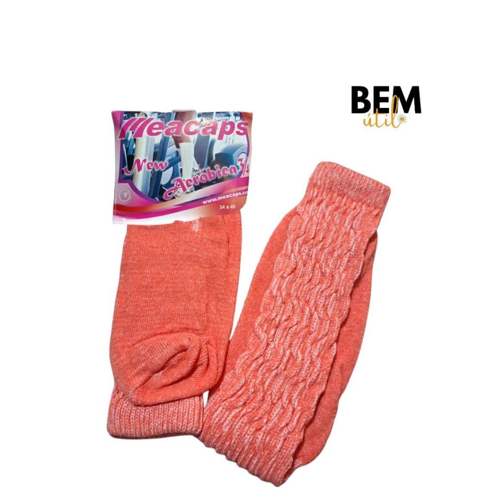 MEIA AEROBICA ALGODÃO CANO3/4 FITNESS ESPORTIVA FEMININA ACADEMIA ESPORTE TREINO 34-40