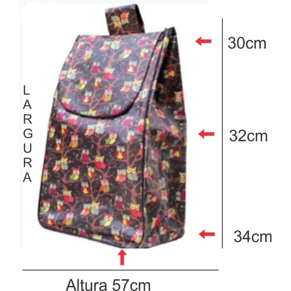 Bolsa Bag para Carrinho de Compras Carrinho de Feira Supermercado Estampado