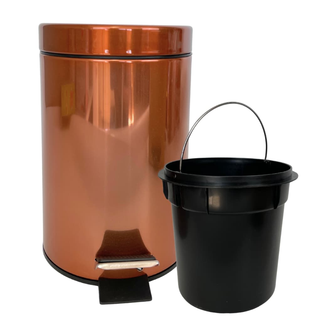 Cesta Lixeira 3l com Pedal Rose Gold para Cozinha Quarto Banheiro Lixeira com Cesto Removivel