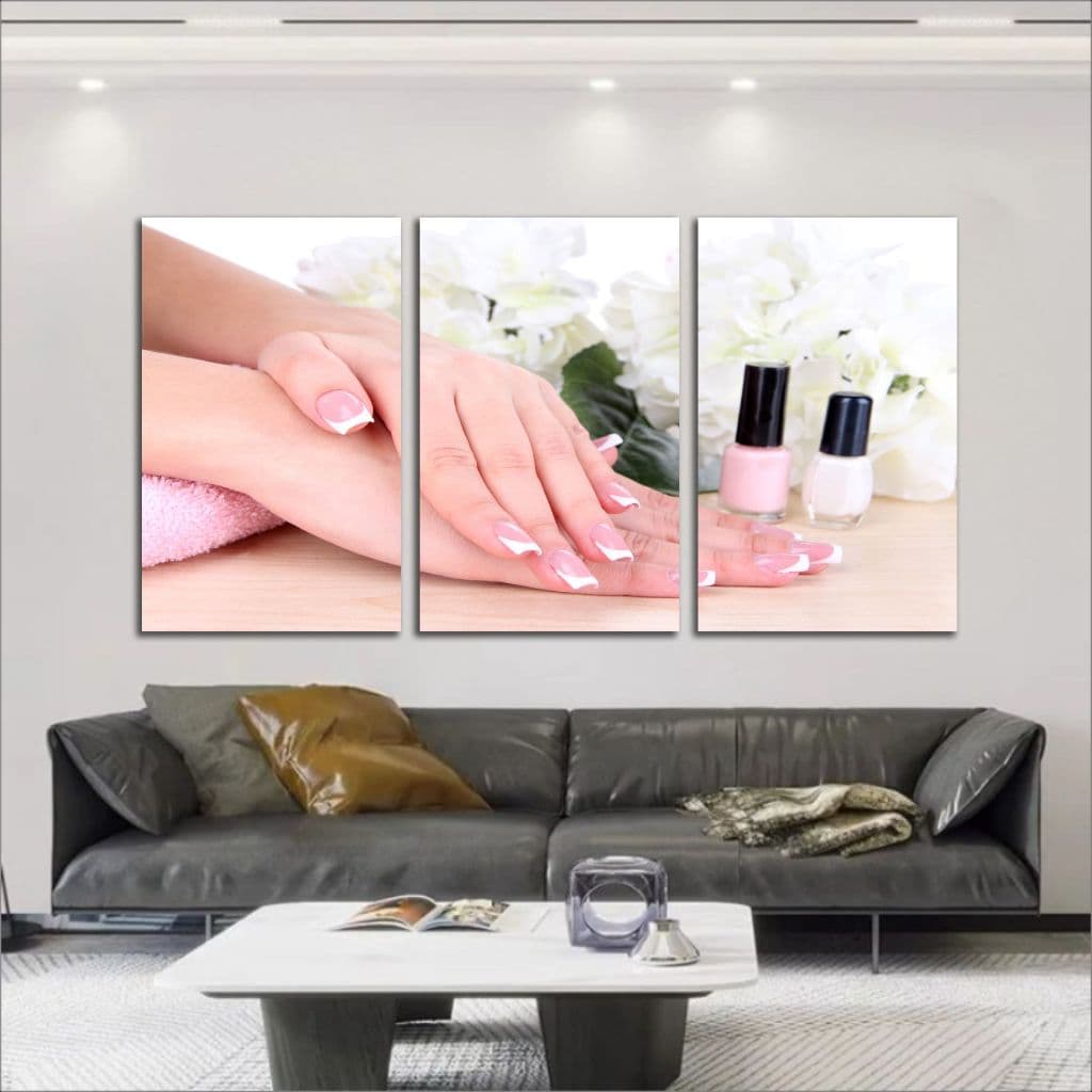 Kit Quadro Decorativo Manicure Unhas Decoradas Esmalte Salão quadro 3 peças pedicure
