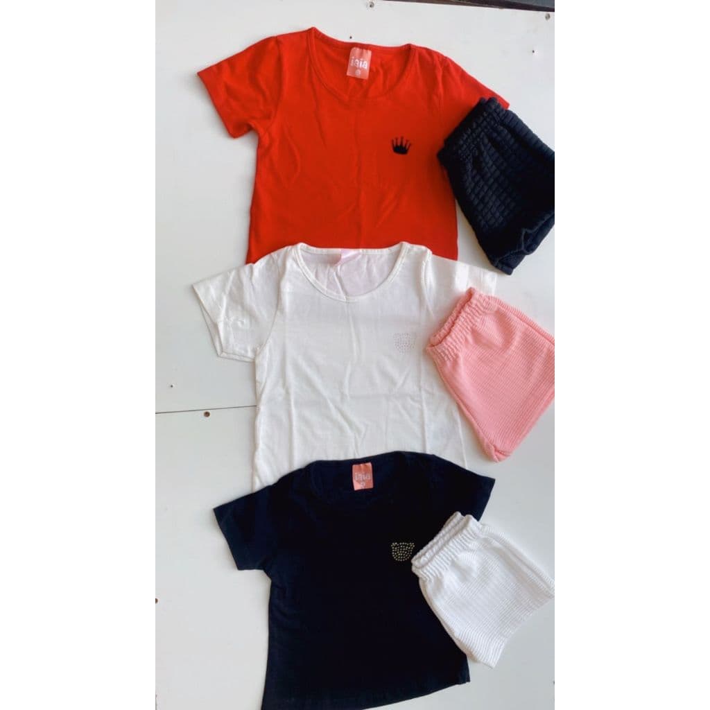 Conjunto Feminino Infantil 2 Peças Short e Blusa Confortável e Estiloso