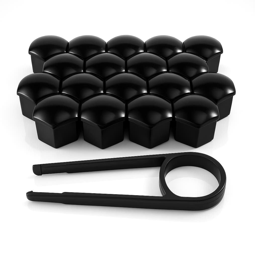 Kit 20 Capa Parafuso Roda Cabeça Chave 19mm Gm Fiat Amarok Preto Protetor Porca Roda Automotivo Universal