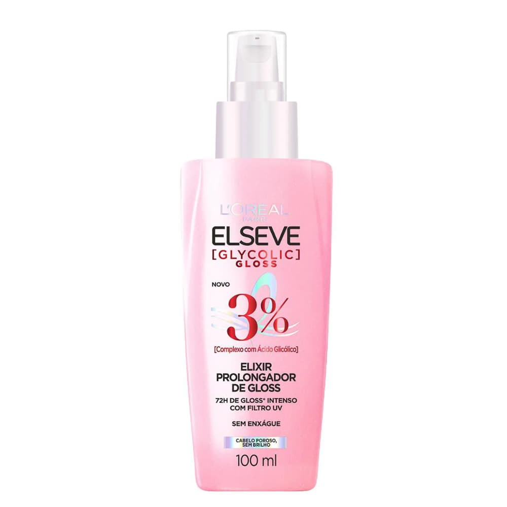 Sérum Elseve Glycolic Gloss 100ml Elixir Brilho Intenso