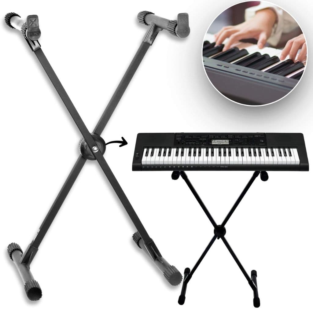 Suporte em X Profissional Soundblue Universal Reforçado Compativel Teclado Piano Musical Yamaha Casio Privia Roland Korg