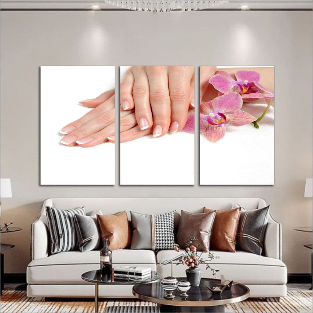 Kit 3 quadros Decorativos Salão Beleza Manicure Pedicure unhas decoradas em gel