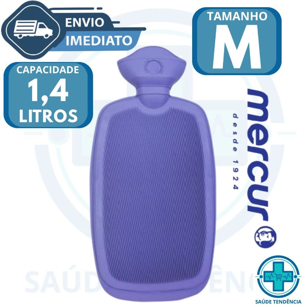 Bolsa Água Quente Térmica Compressa Média 1,4 litros Mercur cor Lilás