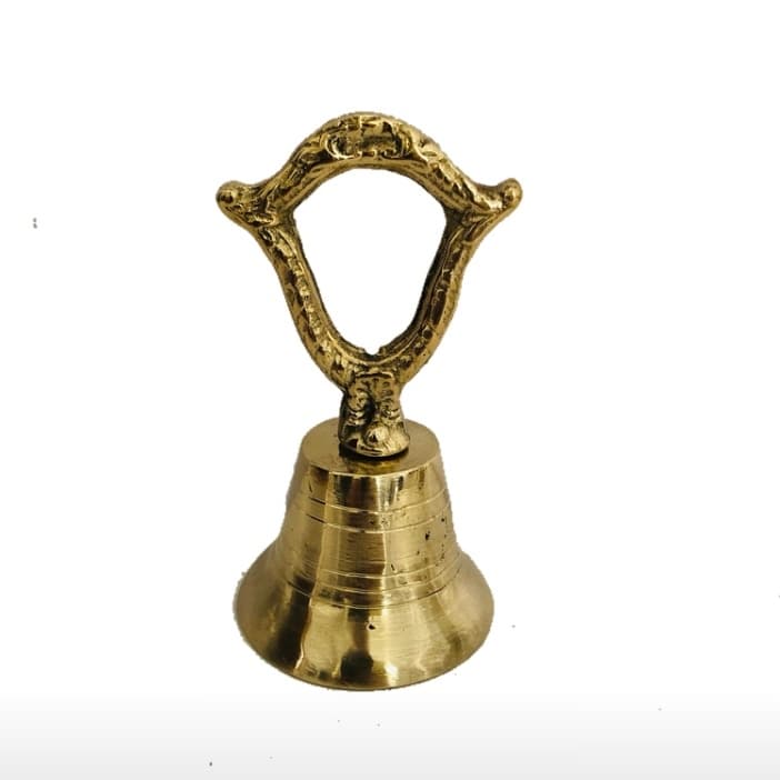 Sino Campainha Liso De Mão Mesa 13 Cm Bronze Decoração