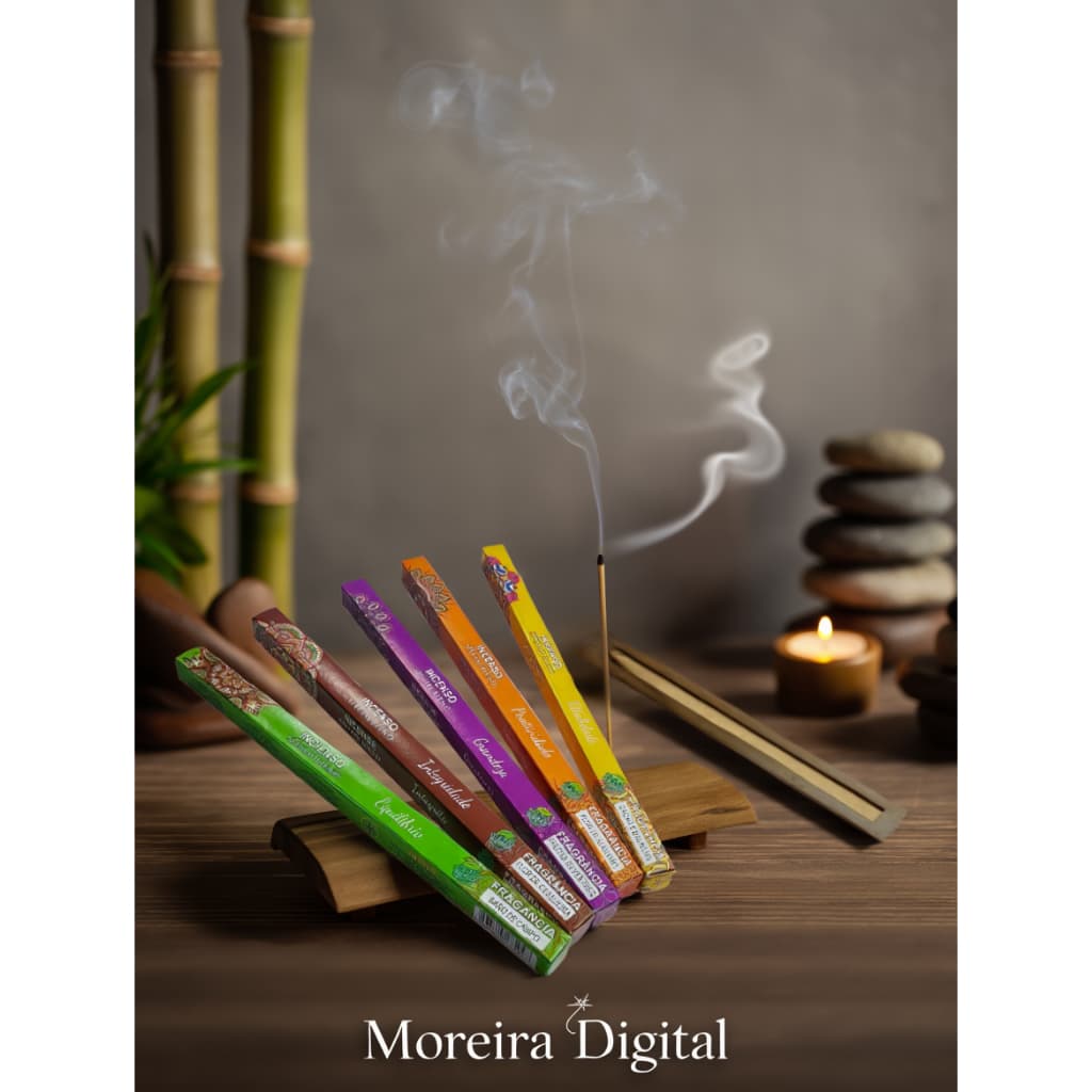 40 Varetas Incenso Hindus Mandala + Porta Incenso Aromas Sortidos