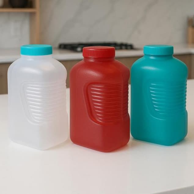 Kit 3 Garrafas Plásticas 2 Litros Coloridas para Geladeira Para Agua Suco Leite | Com Medidor e Tampa Rosqueável