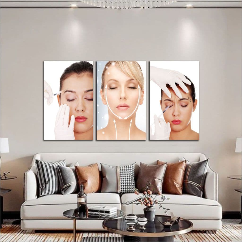 Kit Quadros Decorativos Botox Esteticista Clínica De Estética 3 peças