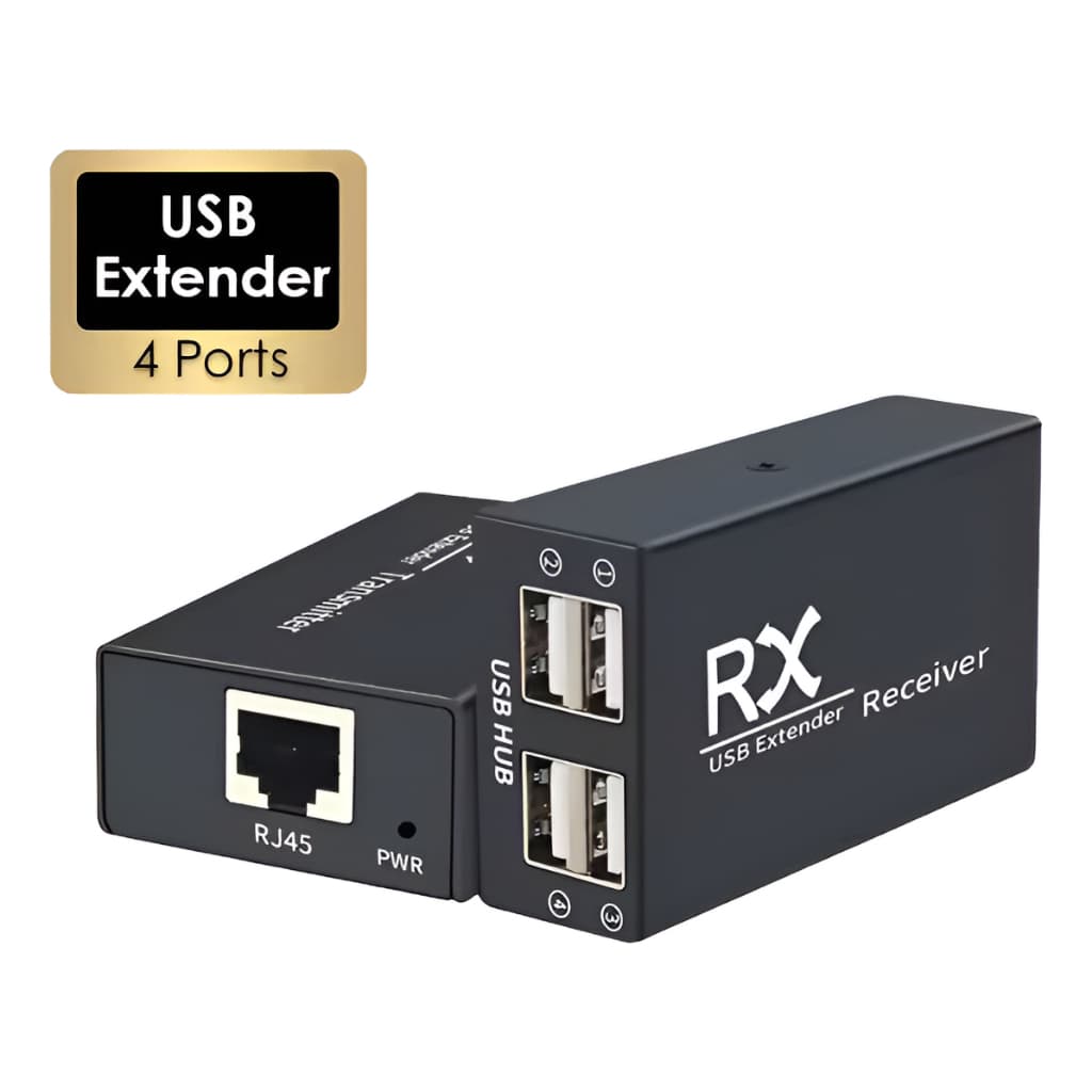 Extensor Usb Via Cabo De Rede Cat5/6 120m + Hub Usb 4 Portas