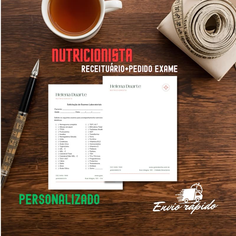 Combo Receituário + Pedido de Exames - Bloco de Anotações personalizado colorido - Alta qualidade