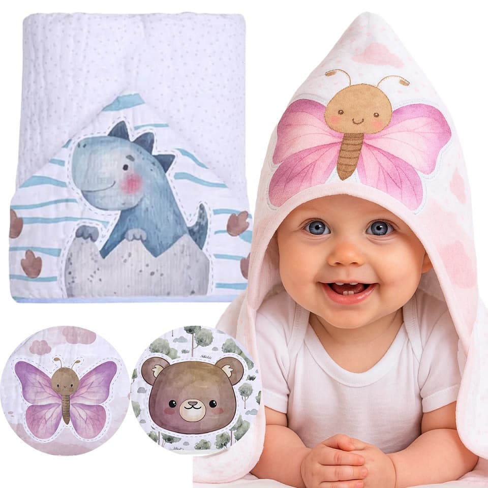 Toalha Infantil Soft Premium com Capuz Macio 100% Algodão 2 Camadas 90cm x 80cm
