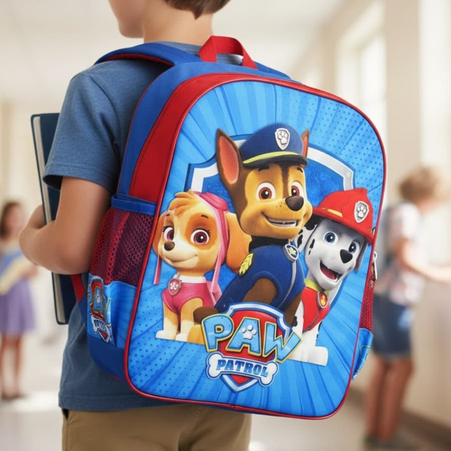 Mochila Escolar Infantil Patrulha Canina Azul Costas Tam G