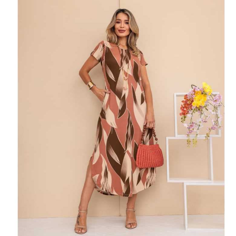 Vestido Longo Saruel Moda Evangélica veste 38 ao 44