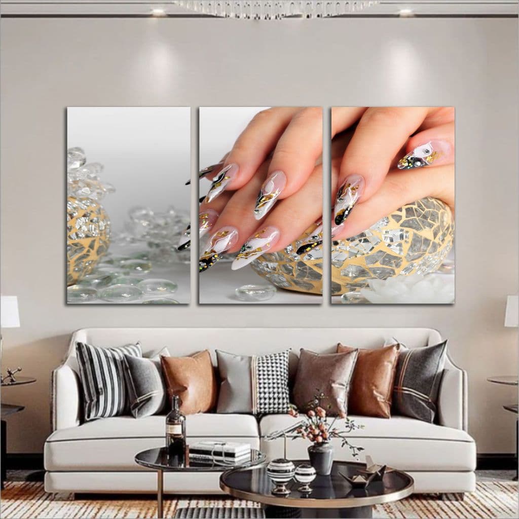 Kit Quadros Decorativos Salão 3 peças salão de Beleza Manicure Unhas pedicure unhas em gel
