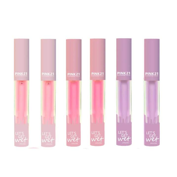 Lip Gloss Pink 21 Let’s Get Wet Incolor – Brilho Espelhado e Efeito Molhado com Textura Leve 💋