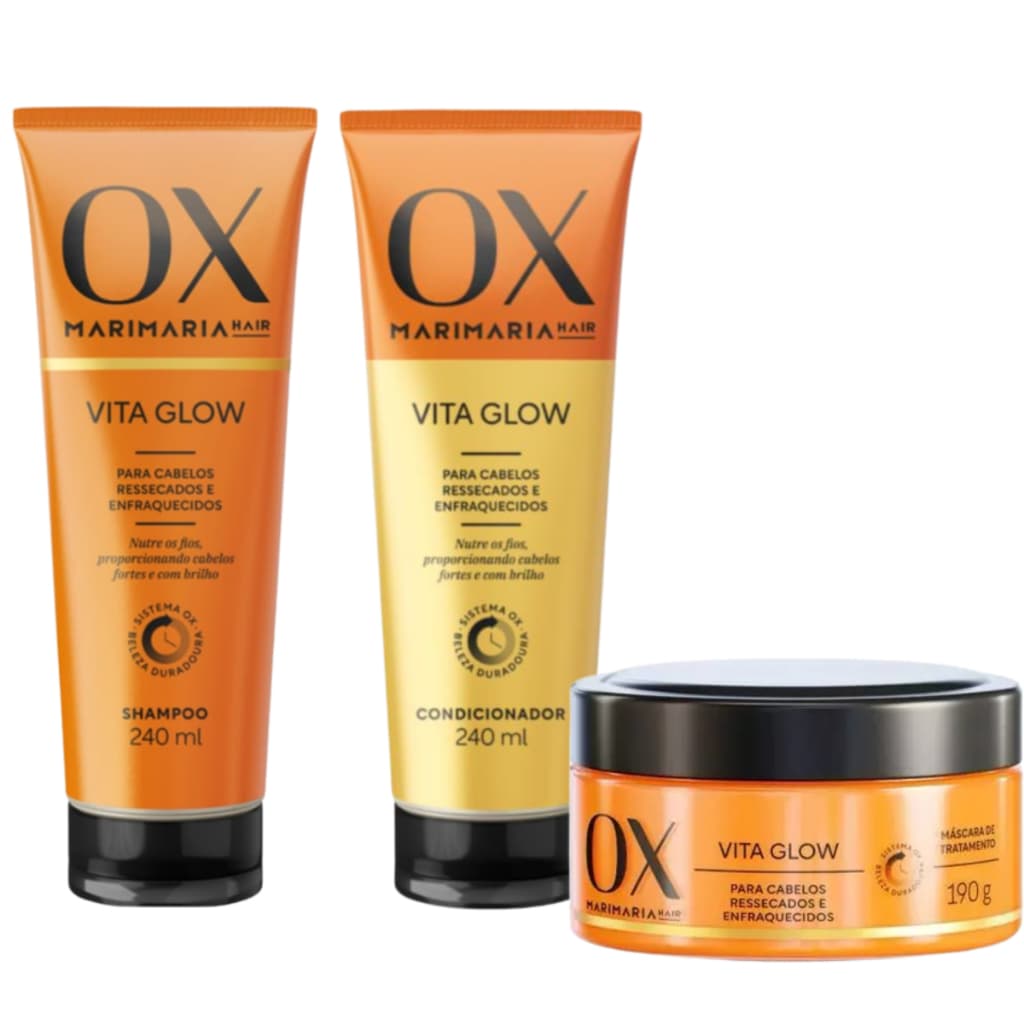 Kit OX Vita Glow Mari Maria shampoo condicionador e máscara