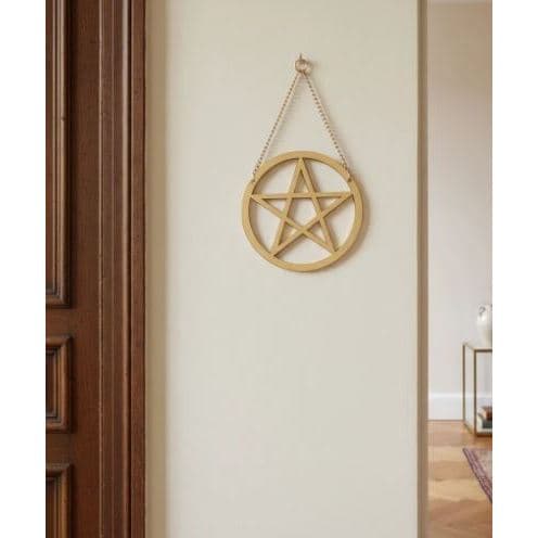 Quadro Vazado Pentagrama Pentaculo Wicca - decoração de parede ou de portas