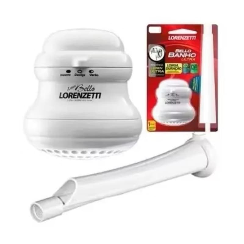 KIT Ducha Chuveiro Elétrico LorenBello Ultra Lorenzetti 5500w 220v C/cano completo prático ORIGINAL