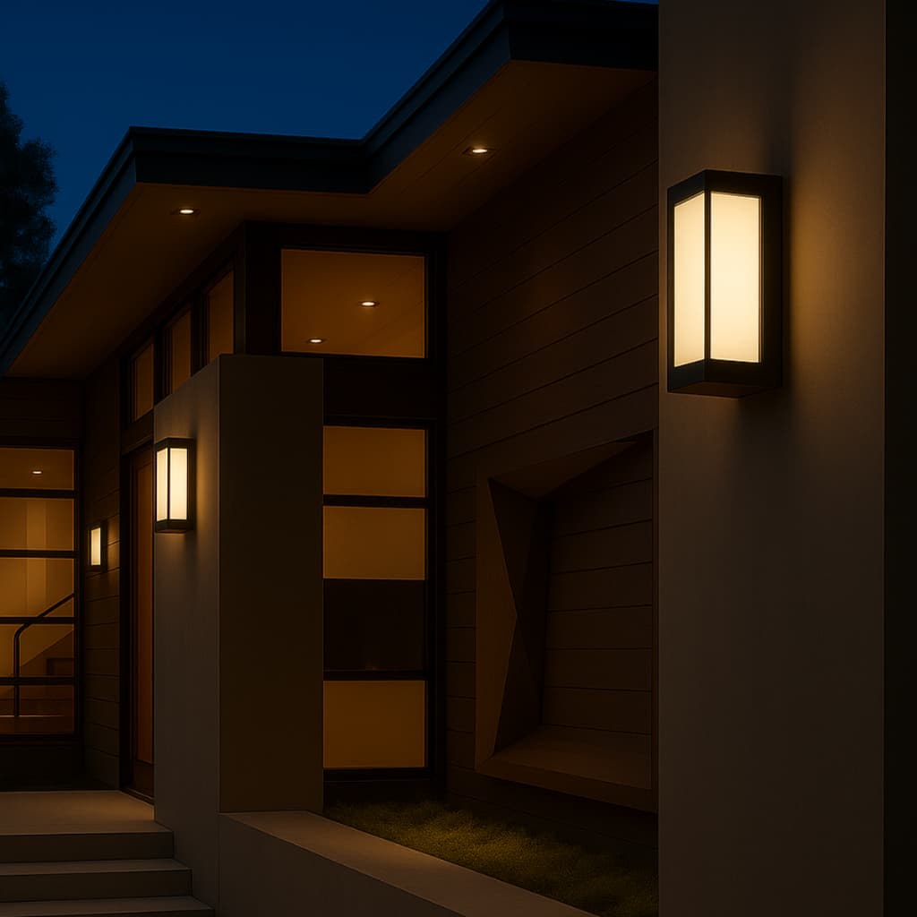 Kit 2 Arandelas Parede LED 20W Preto Gelo para Muro 5 Aberturas Bivolt IP54 Luz Branco Quente 3000k