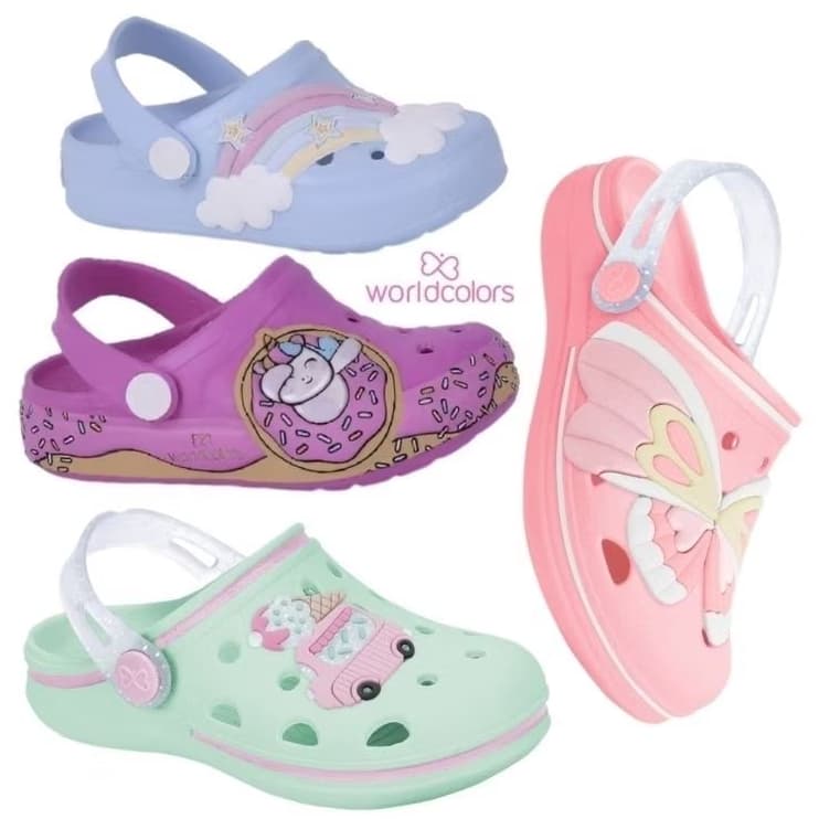 Babuche Infantil Feminino Baby com Enfeite WorldColors
