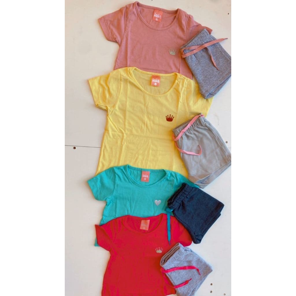 Conjunto 2 Peças Short e Blusa Feminino Infantil Confortável e Estiloso!